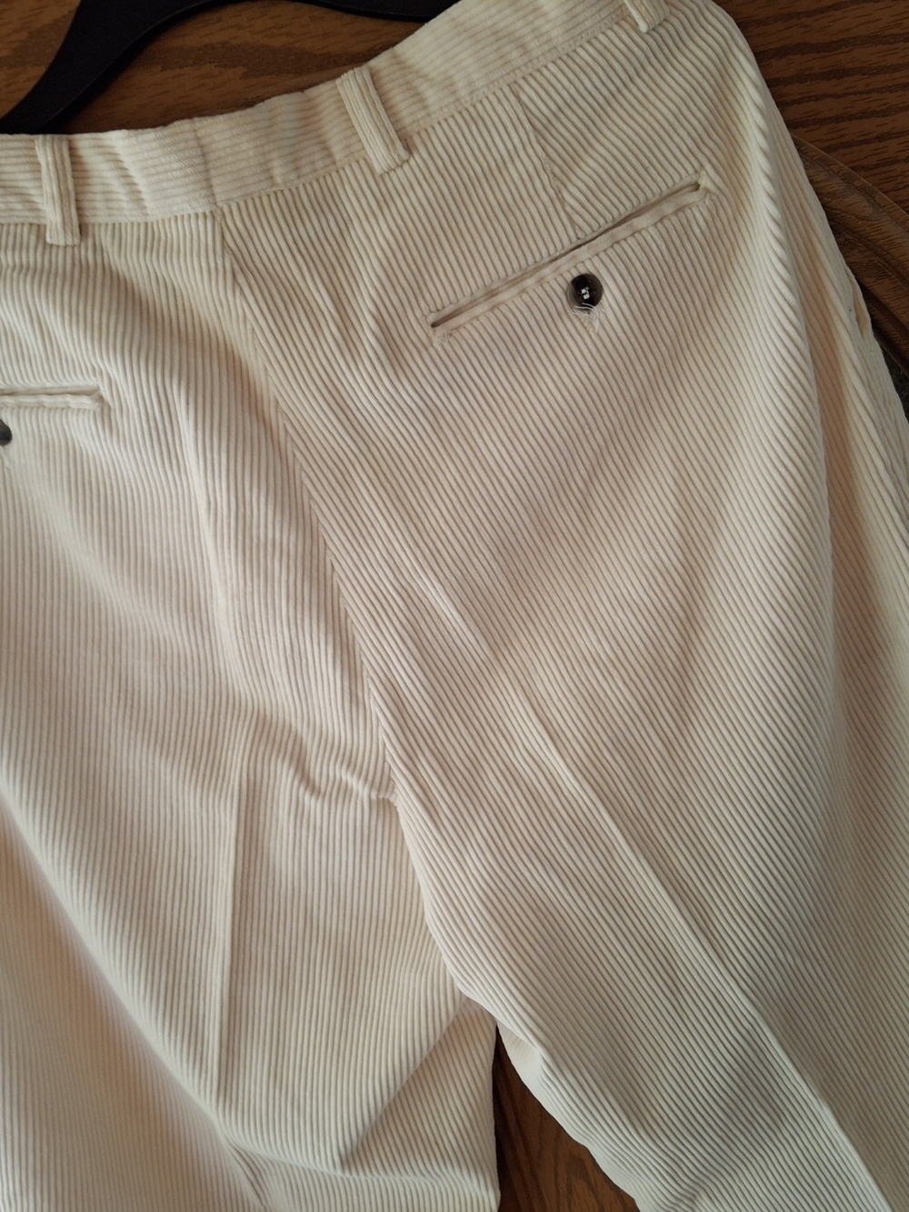 Men's Vintage Colours Alexander Julian Cream Corduroy Pants - Picture 4 of 5